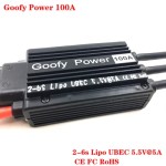 Goofy Power  2-6S 100A Brushless ESC With UBEC for QX-MOTOR 70MM EDF RC Airplanes Helicopter